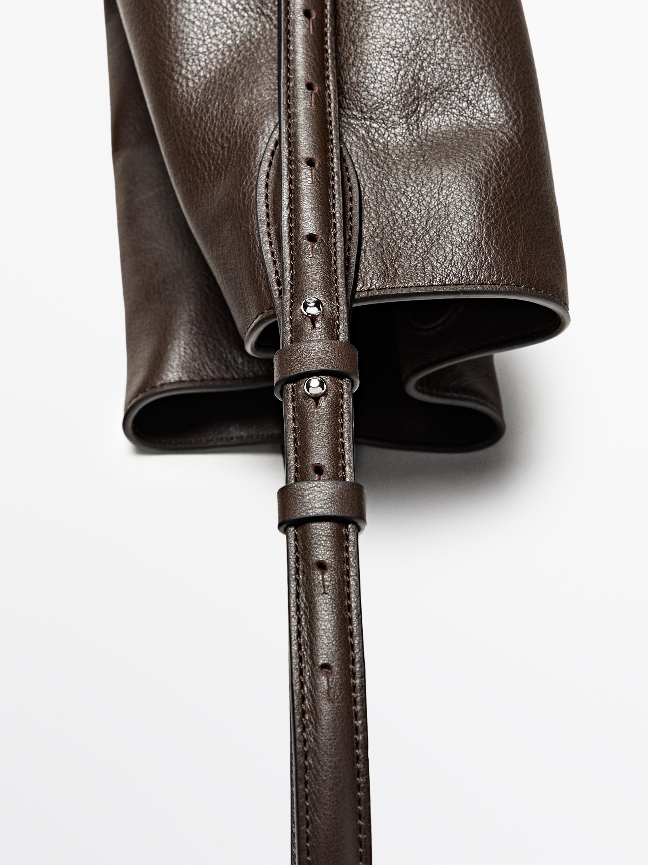 Nappa leather mini bucket bag
